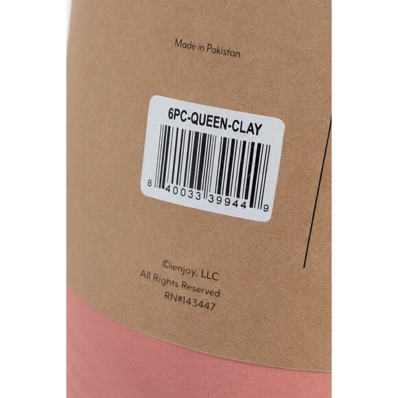 ienjoy Home Premium 6 Piece Queen Sheet Set Pink Clay Microfiber Deep Pocket NWT - Picture 4 of 12